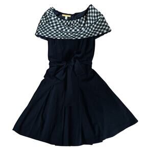 Alice + Olivia Women’s Sz XS Black Jackie O Buffalo Check Dress Fit & Flare Mini